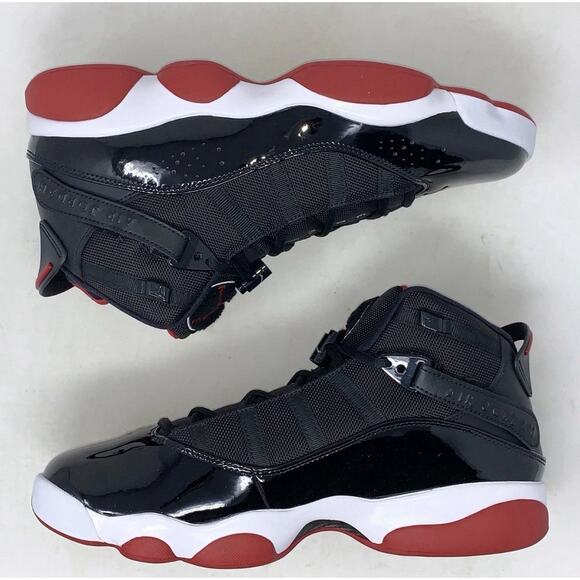 BRAND NEW Air Jordan 6 Rings Bred Black Sneakers, Size 11.5 US 322992-062
